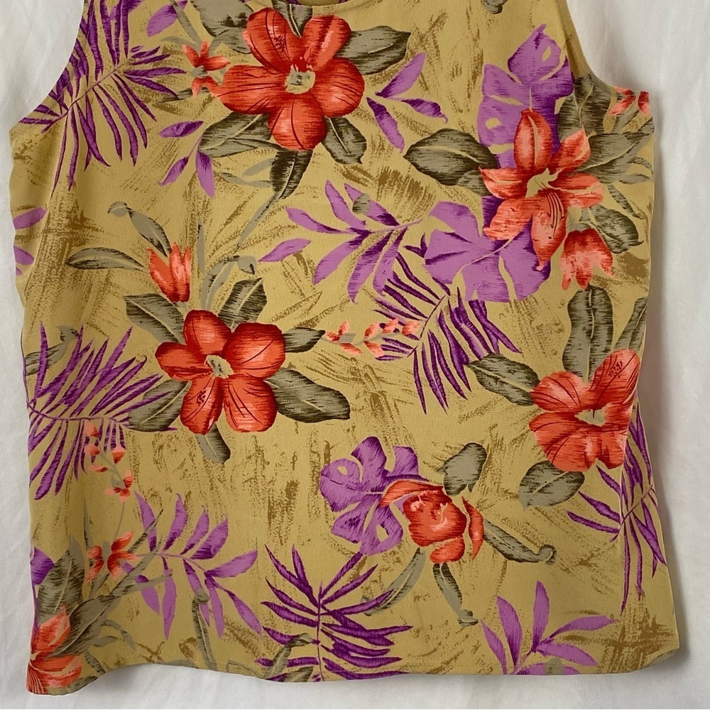 Kasper For A.S.L. Floral Sleeveless Tank Top Multicolor Size 10 - Picture 7 of 16